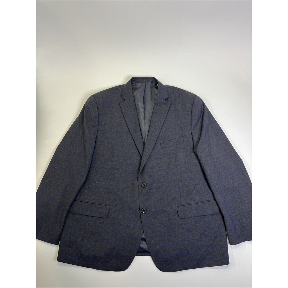 Michael Kors Men’s Sport Coat Blazer 48R Gray Blue Windowpane Jacket